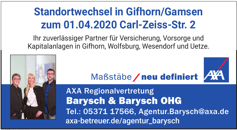 Axa Regionalvertretung Barysch & Barysch OHG Axa Regionalvertretung Barysch & Barysch OHG