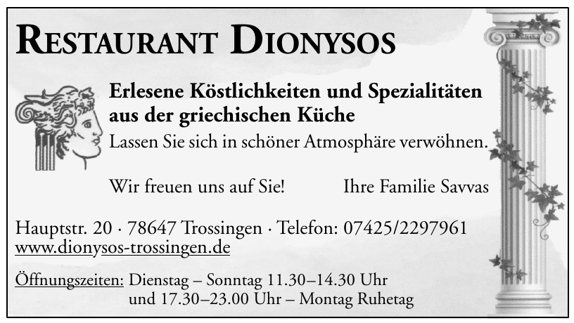 Restaurant Dionysos Restaurant Dionysos