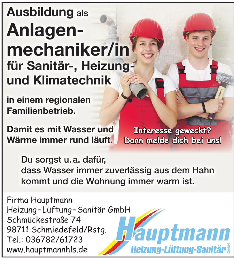 Firma Hauptmann Heizung – Lüftung – Sanitär GmbH Firma Hauptmann Heizung – Lüftung – Sanitär GmbH