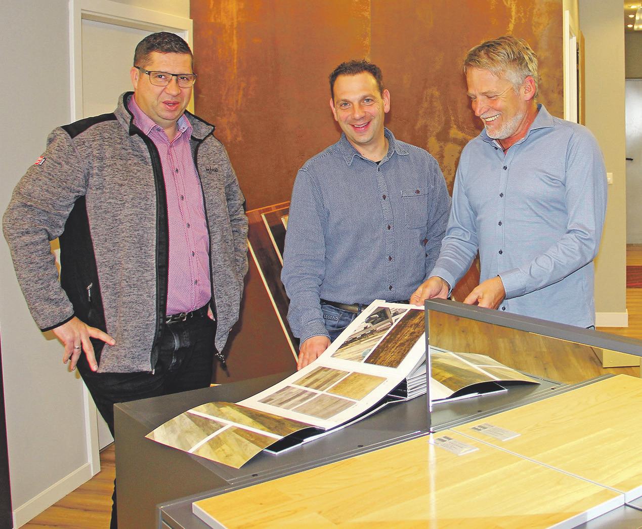 Die Geschäftsführer Frank Bartnitzke, Tobias Stamml und Arno Binder (v.l.) sind alle Raumausstattermeister. Foto: kili Die Geschäftsführer Frank Bartnitzke, Tobias Stamml und Arno Binder (v.l.) sind alle Raumausstattermeister. Foto: kili