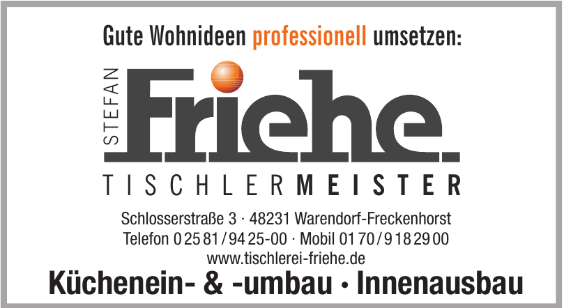 Stefan Friehe Tischlermeiter Stefan Friehe Tischlermeiter