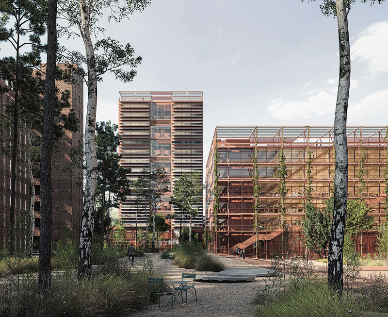 In eine grüne Zukunft. So stellt sich das Büro Robertneun Architekten den künftigen „Siemensstadt Square“ vor.