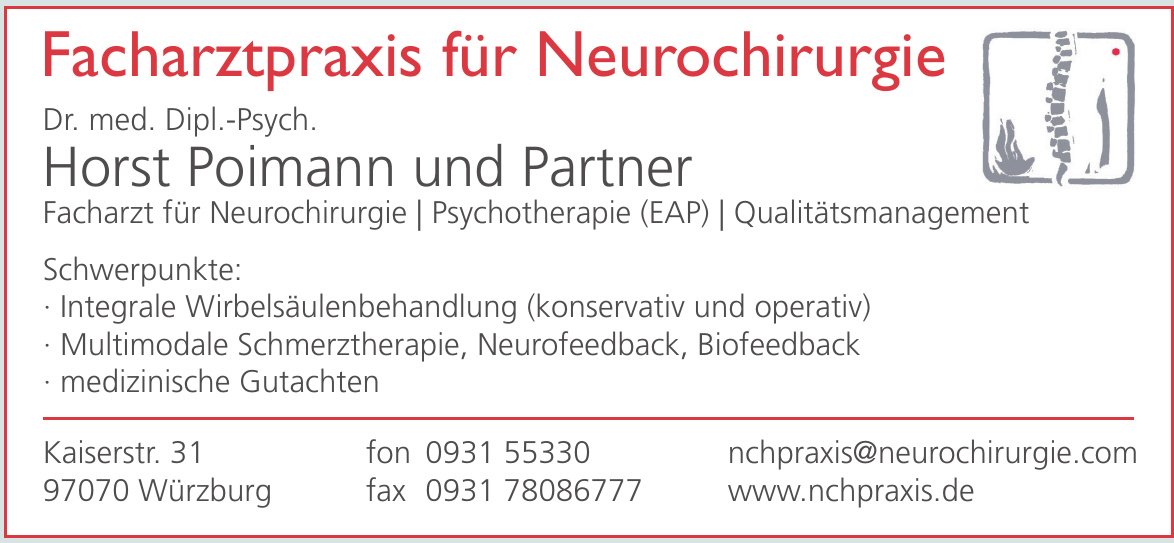 Facharztpraxis für Neurochirurgie Dr. med. Dipl. Psych. Horst Poimann Facharztpraxis für Neurochirurgie Dr. med. Dipl. Psych. Horst Poimann