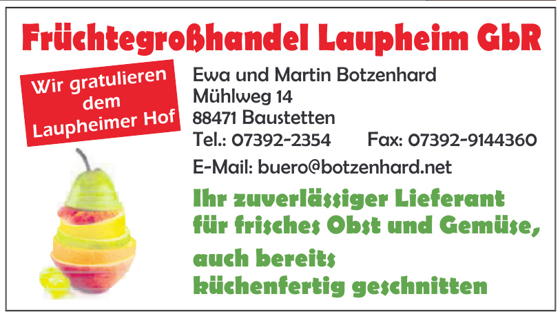 Fruchtegroßhandel Laupheim GbR Fruchtegroßhandel Laupheim GbR