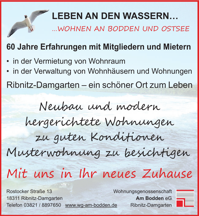 Wohnungsgenossenschaft Am Bodden eG Wohnungsgenossenschaft Am Bodden eG