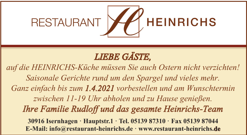 Restaurant Heinrichs Restaurant Heinrichs