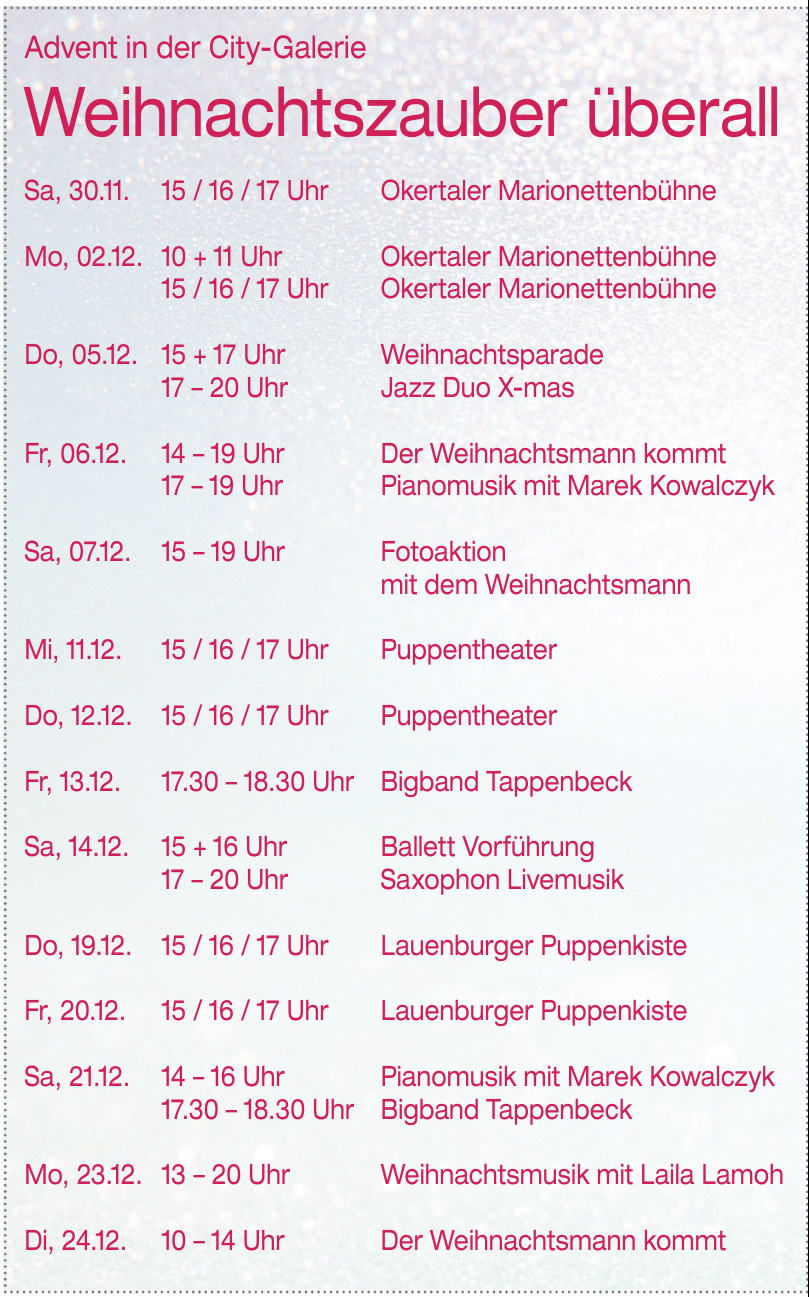 Advent in der City-Galerie Advent in der City-Galerie