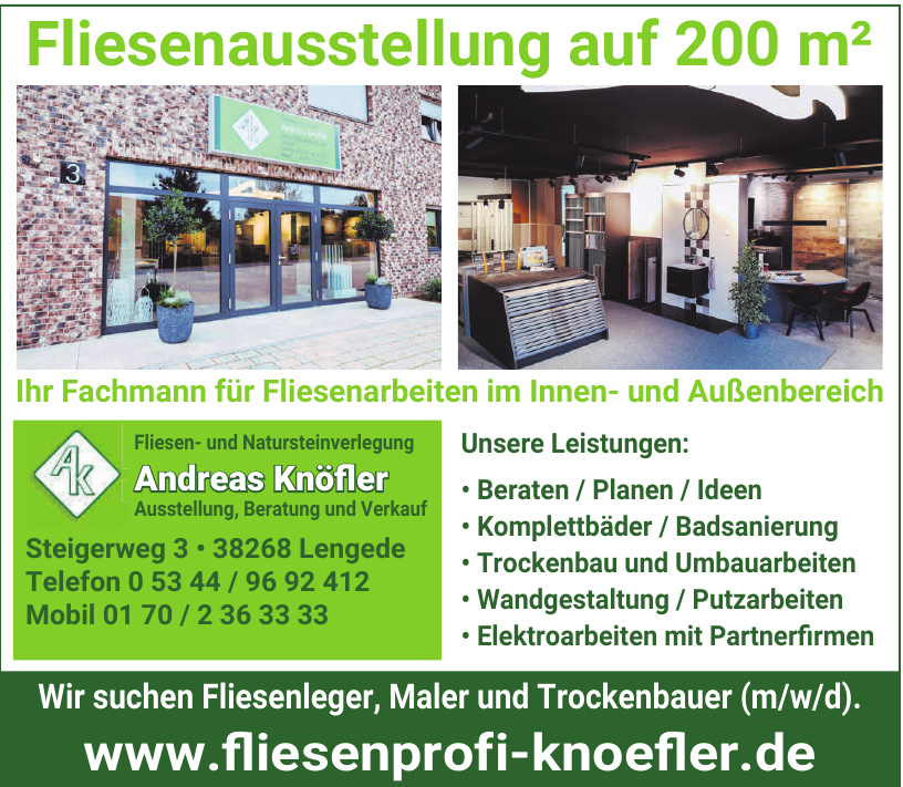 Fliesen- und Natursteinverlegung Andreas Knöfler Fliesen- und Natursteinverlegung Andreas Knöfler