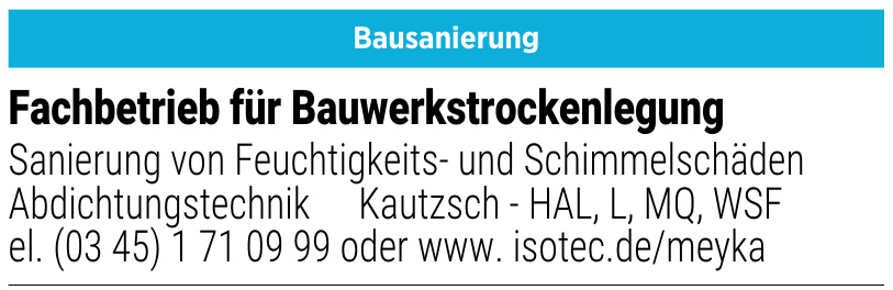 Fachbetrieb für Bauwerkstrockenlegung Fachbetrieb für Bauwerkstrockenlegung