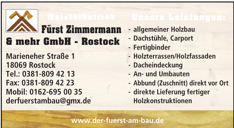 Fürst Zimmermann & mehr GmbH - Rostock Fürst Zimmermann & mehr GmbH - Rostock