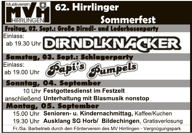 62. Hirrlinger Sommerfest