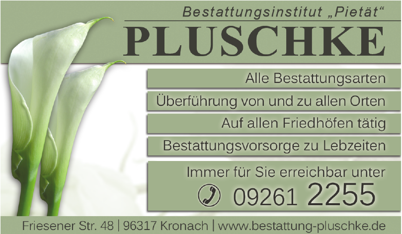 Pluschke Bestattungsinstitut Pietät Pluschke Bestattungsinstitut Pietät