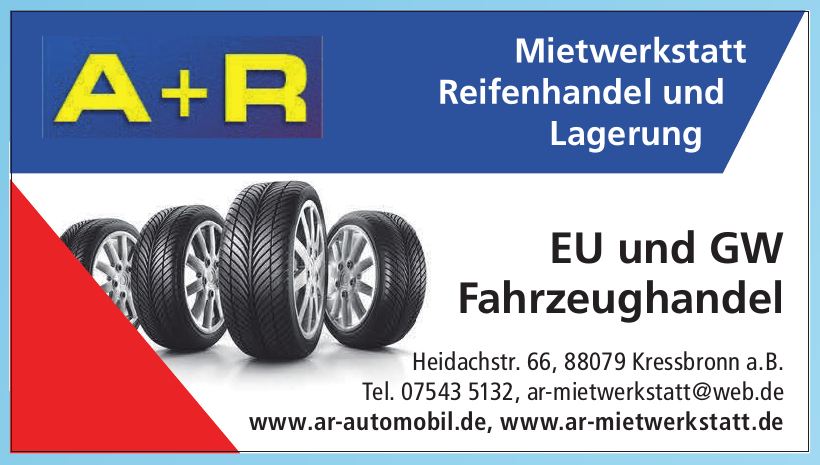 A+R Mietwerkstatt Reifenhandel und Lagerung A+R Mietwerkstatt Reifenhandel und Lagerung