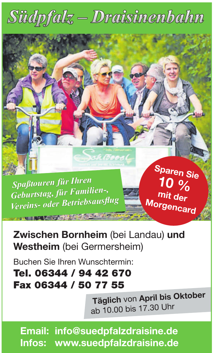 Südpfalz - Draisinenbahn Südpfalz - Draisinenbahn