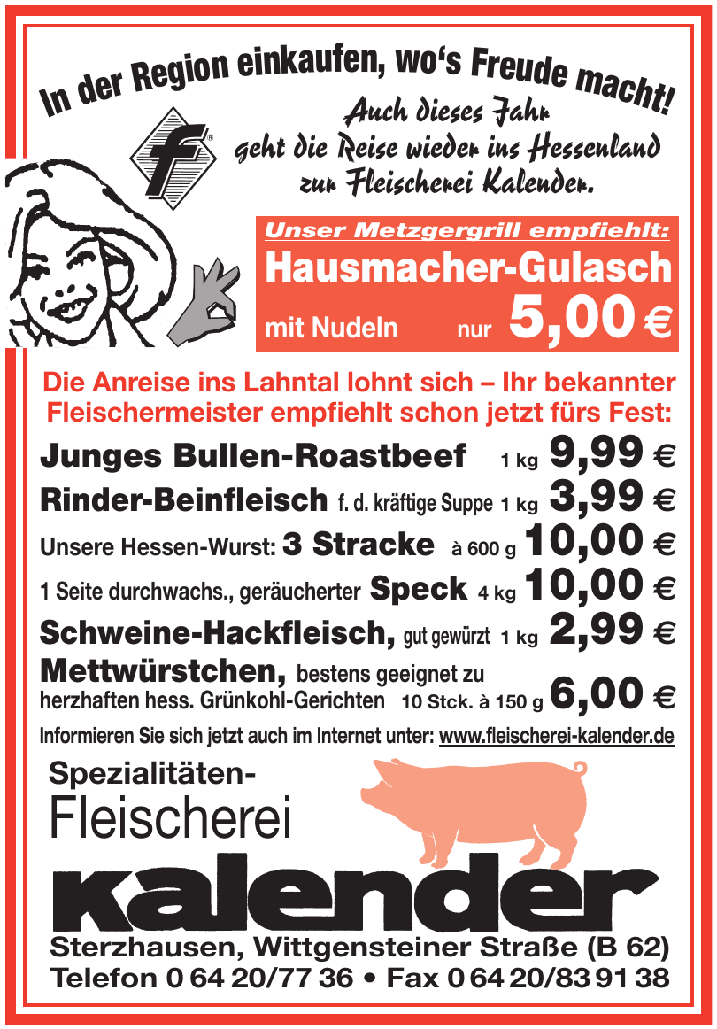 Fleischnerei Kalender Fleischnerei Kalender