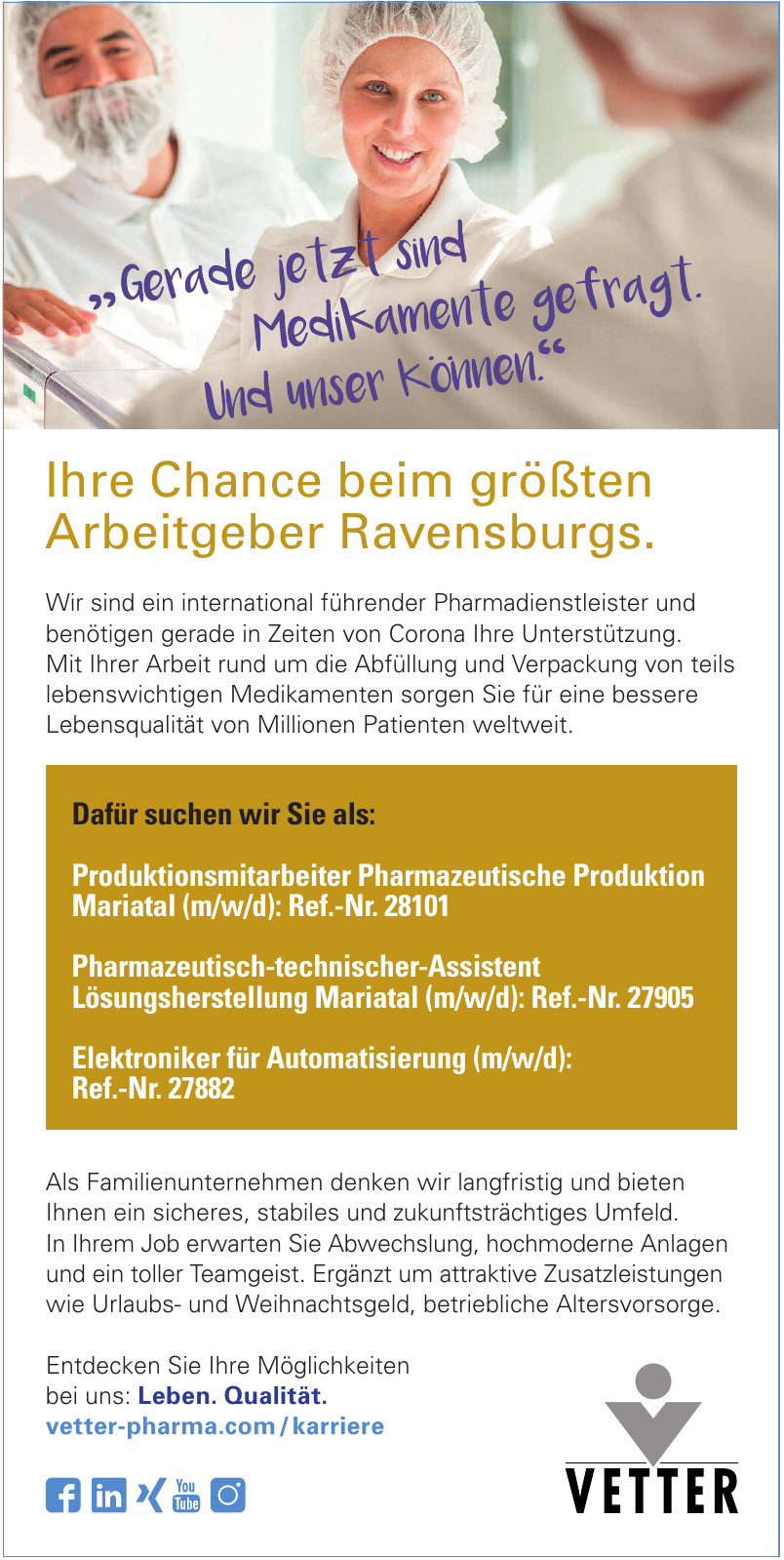 Vetter Pharma-Fertigung GmbH & Co. KG Vetter Pharma-Fertigung GmbH & Co. KG