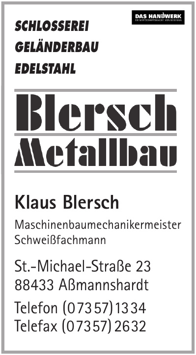 Blersch Metallbau Klaus Blersch Blersch Metallbau Klaus Blersch