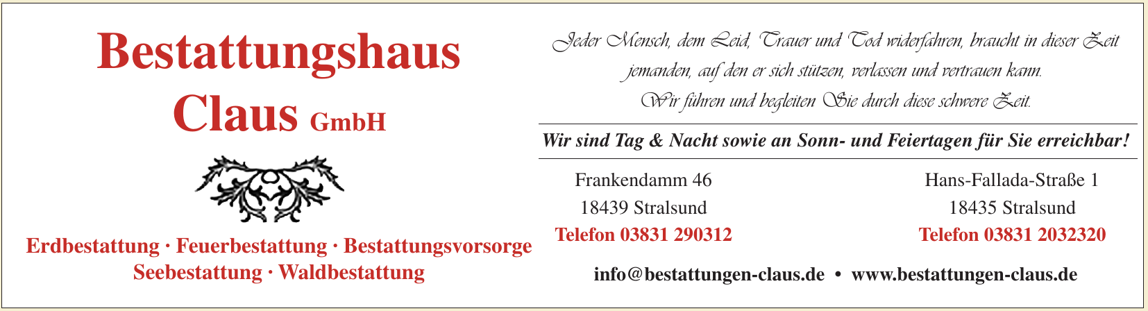 Bestattungshaus Claus GmbH Bestattungshaus Claus GmbH
