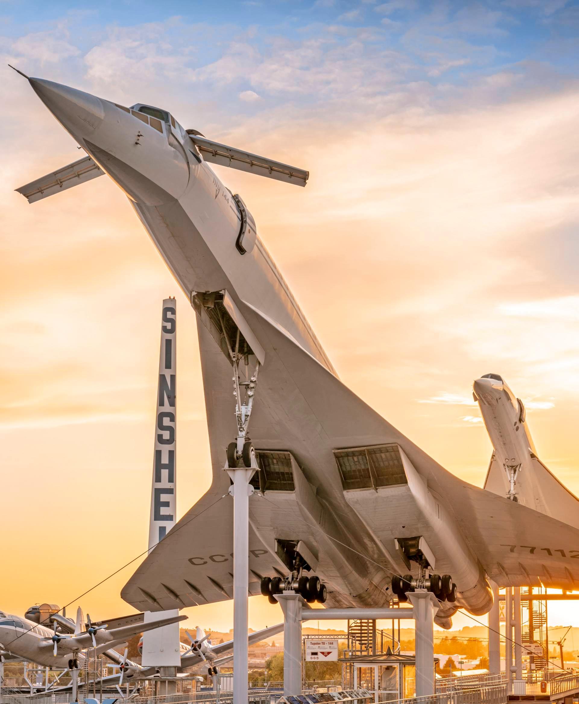 Die Überschallflugzeuge sind Wahrzeichen des Technik-Museums. Die Überschallflugzeuge sind Wahrzeichen des Technik-Museums.