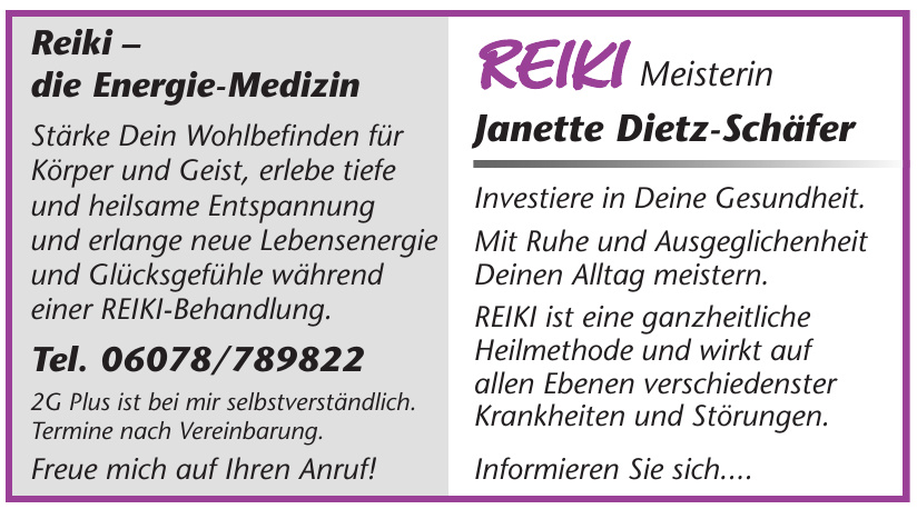 REIKI Meisterin Janette Dietz-Schäfer