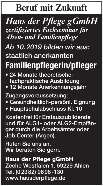 Haus der Pflege gGmbH Haus der Pflege gGmbH