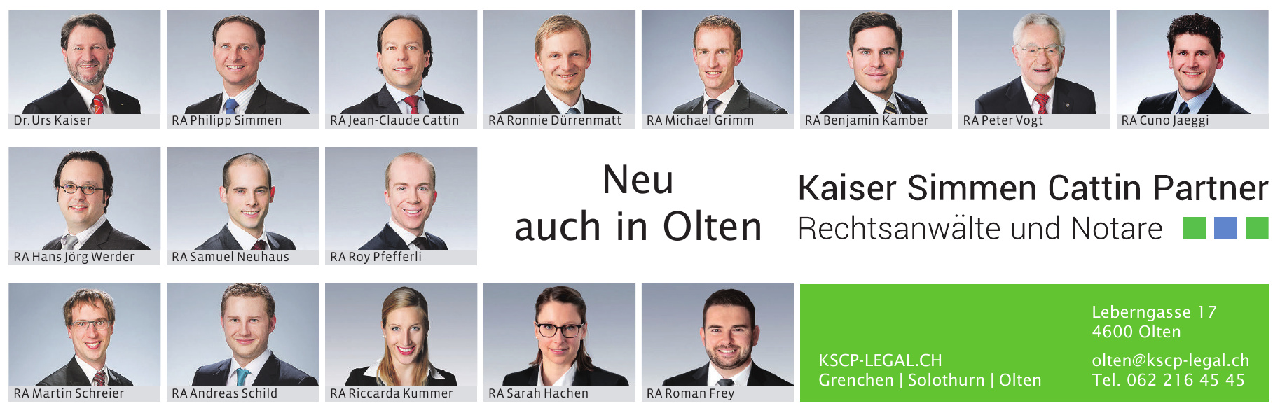 Kaiser Simmen Cattin Partner Rechtsanwälte und Notare Kaiser Simmen Cattin Partner Rechtsanwälte und Notare
