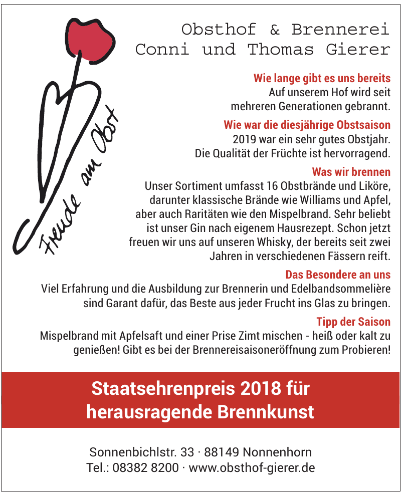 Obsthof & Brennerei Thomas Gierer Obsthof & Brennerei Thomas Gierer