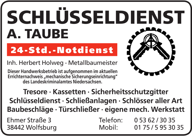 Schlüsseldienst A. Taube Schlüsseldienst A. Taube