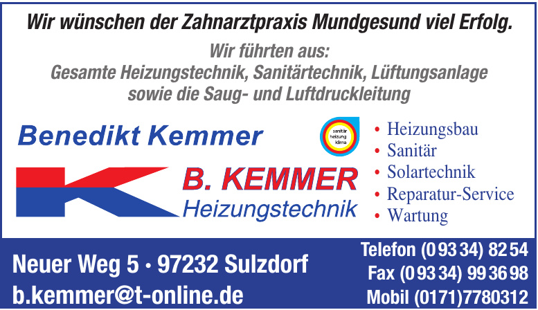 B. Kemmer Heizungsbau B. Kemmer Heizungsbau