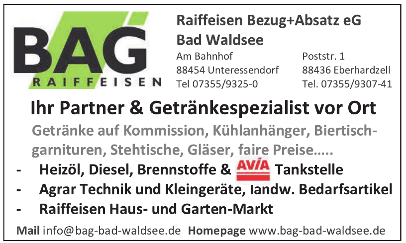 Bag Raiffeisen Bezug + Absatz eG Bag Raiffeisen Bezug + Absatz eG