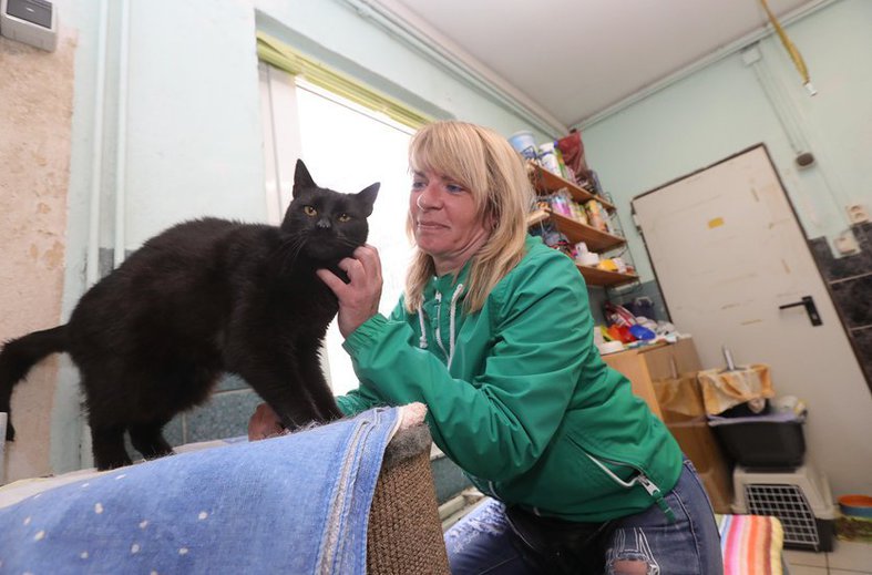 Manuela Leske und Kater Opi. Derzeit beherbergt das Tierheim 120 Katzen. Und es werden immer mehr. FOTO: ARCHIV/THOMAS RUTTKE Manuela Leske und Kater Opi. Derzeit beherbergt das Tierheim 120 Katzen. Und es werden immer mehr. FOTO: ARCHIV/THOMAS RUTTKE