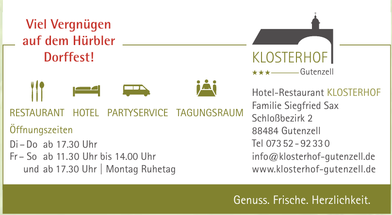 Hotel-Restaurant Klosterhof Gutenzell Hotel-Restaurant Klosterhof Gutenzell