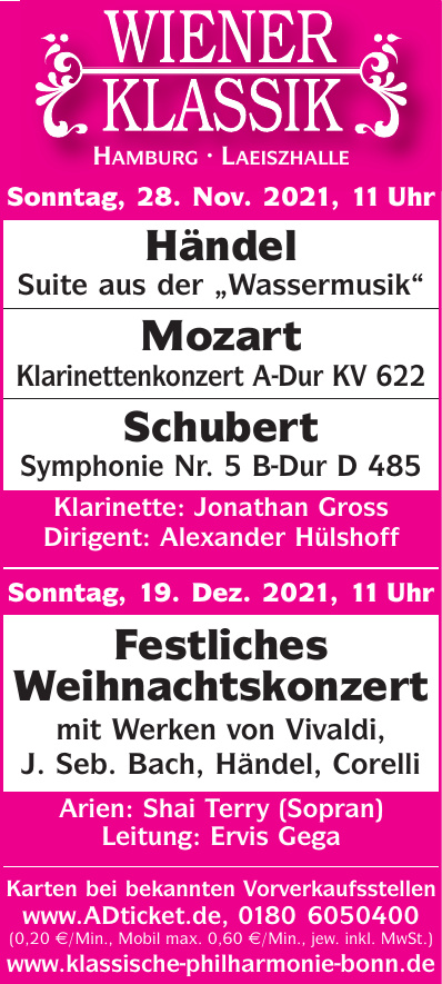 Klassische Philharmonie Bonn - Wiener Klassik 