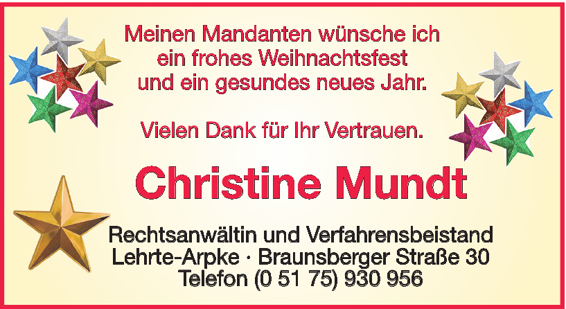 Christine Mundt Rechtsanwältin und Verfahrensbeistand