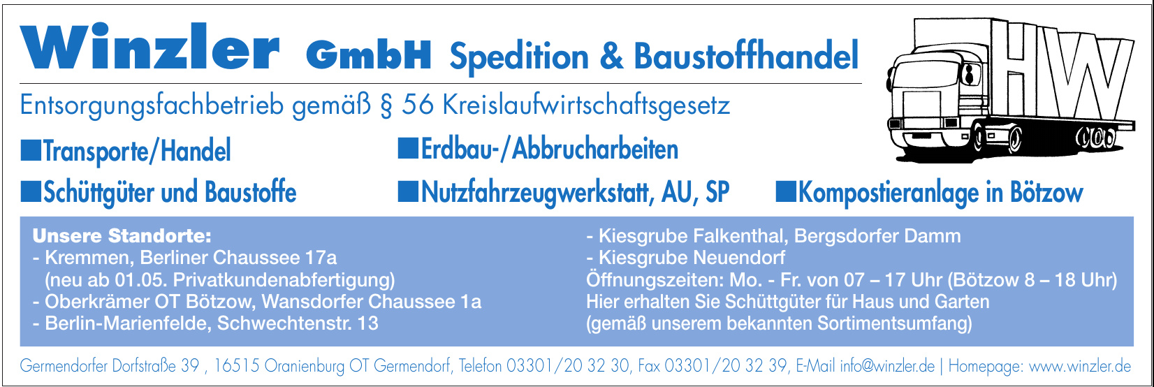 Winzler GmbH Spedition und Baustoffhandel Winzler GmbH Spedition und Baustoffhandel