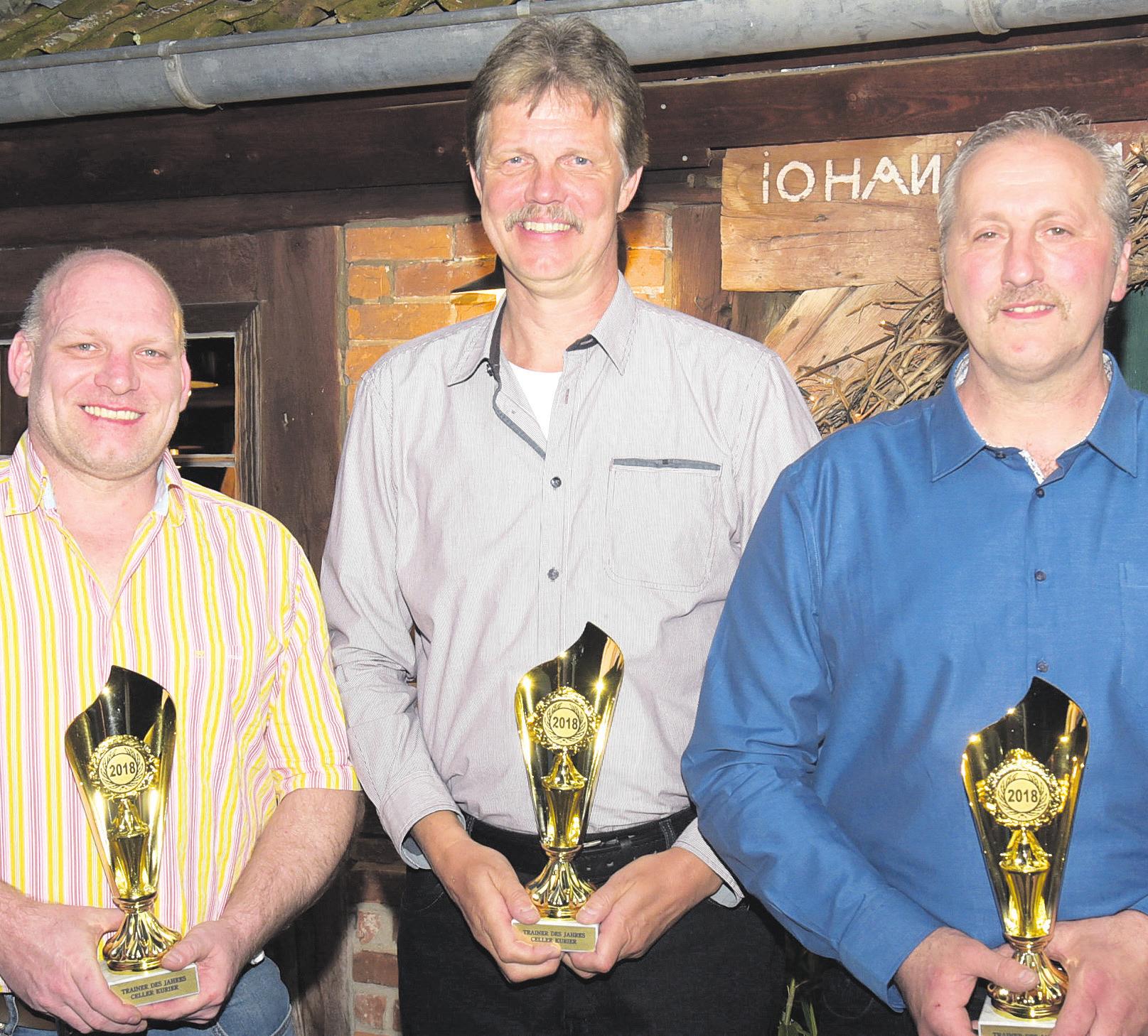 Auf den Plätzen vier bis sechs: Maik Edling (von links), Rolf-Peter Wagner und Michael Moraitis. Fotos: Theel Auf den Plätzen vier bis sechs: Maik Edling (von links), Rolf-Peter Wagner und Michael Moraitis. Fotos: Theel