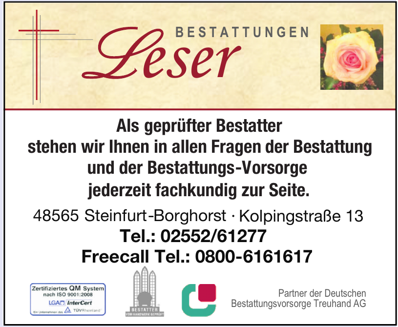 Leser Bestattungen Leser Bestattungen