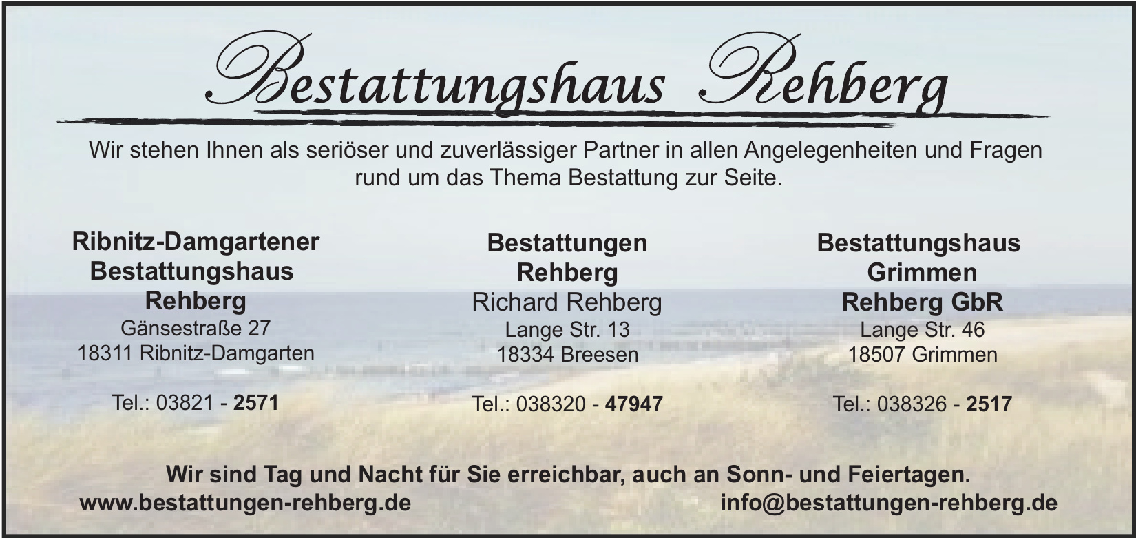 Ribnitz-Damgartener Bestattungshaus Rehberg Ribnitz-Damgartener Bestattungshaus Rehberg
