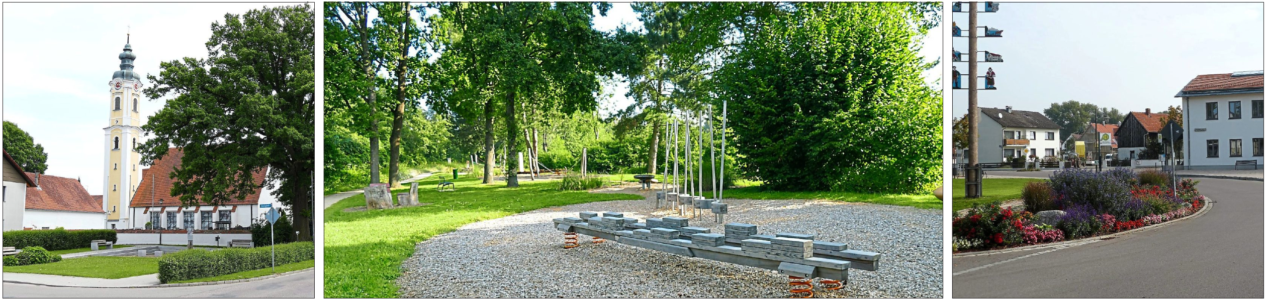 Die Kirche St. Martin ist eine der beiden katholischen Pfarrkirchen in Baar-Ebenhausen. Am Ebenhausener Weiher entstand jüngst im Rahmen des europäischen Leader-Förderprogramms ein Bewegungsparcours mit verschiedenen Schwierigkeitsgraden für alle Altersgruppen. Der Dorfplatz in Baar mit dem alten Rathaus und dem Alten Wirt gilt als klassischer Ortskern. Fotos: Gemeinde Baar-Ebenhausen Die Kirche St. Martin ist eine der beiden katholischen Pfarrkirchen in Baar-Ebenhausen. Am Ebenhausener Weiher entstand jüngst im Rahmen des europäischen Leader-Förderprogramms ein Bewegungsparcours mit verschiedenen Schwierigkeitsgraden für alle Altersgruppen. Der Dorfplatz in Baar mit dem alten Rathaus und dem Alten Wirt gilt als klassischer Ortskern. Fotos: Gemeinde Baar-Ebenhausen