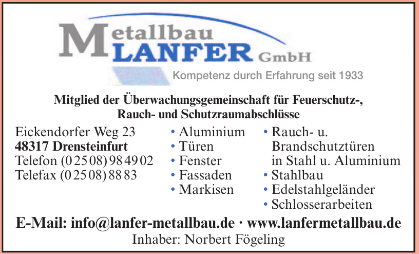 Metallbau Lanfer GmbH Metallbau Lanfer GmbH