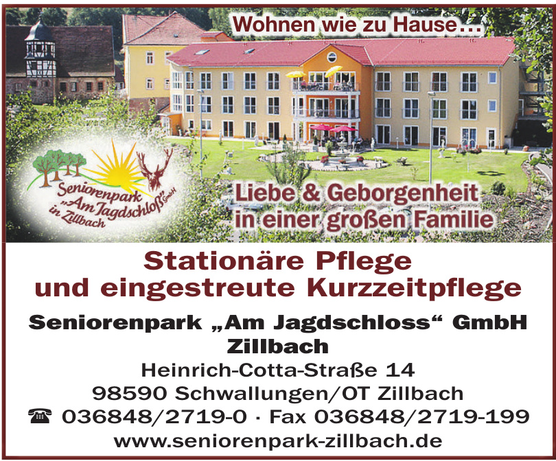 Seniorenpark „Am Jagdschloss“ GmbH Zillbach Seniorenpark „Am Jagdschloss“ GmbH Zillbach