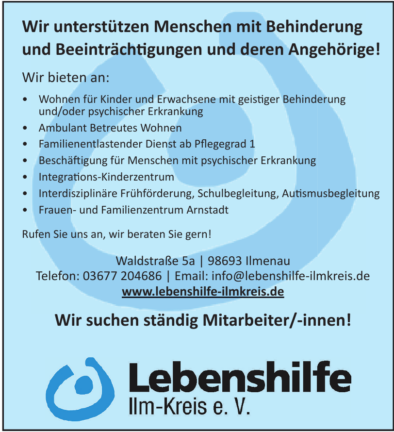 Lebenshilfe Ilm-Kreis e. V. Lebenshilfe Ilm-Kreis e. V.