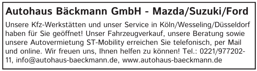 Autohaus Bäckmann GmbH Autohaus Bäckmann GmbH