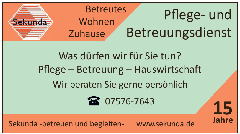 Sekunda - Pflege- und Betreuungsdienst Sekunda - Pflege- und Betreuungsdienst