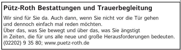 Pütz-Roth Bestattungen und Trauerbegleitung Pütz-Roth Bestattungen und Trauerbegleitung