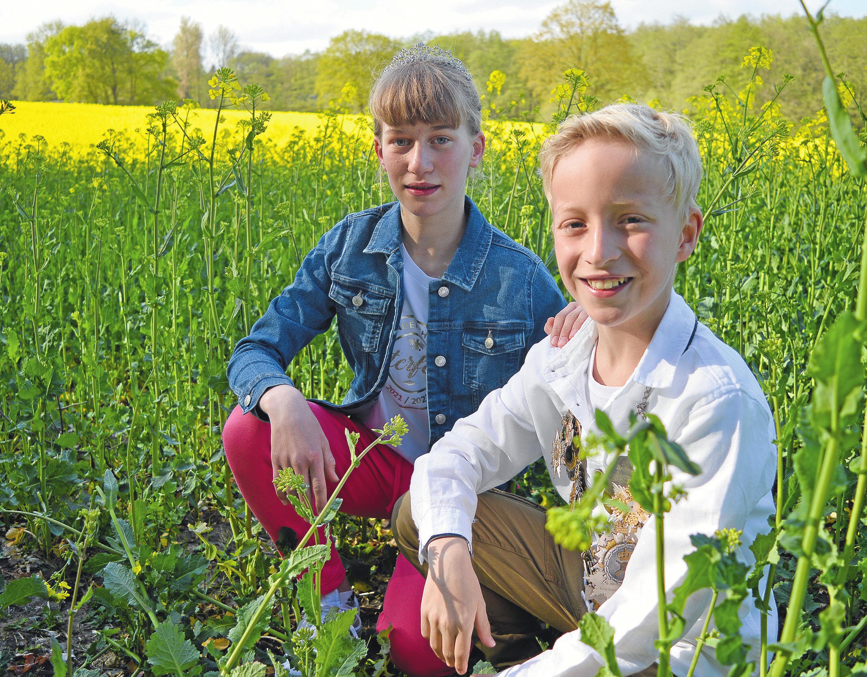 Osterfeines Kinderkönigspaar: König Michel Kramer und Königin Mia Putthoff.