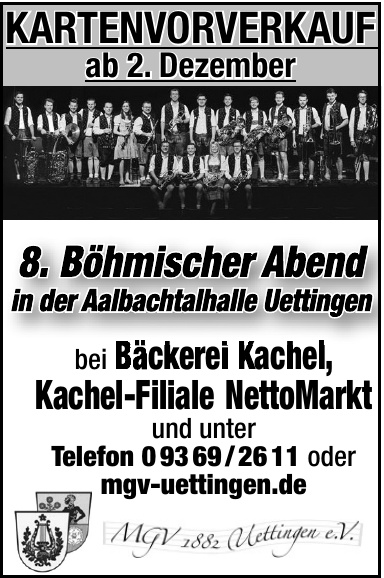 8. Böhmischen Abend des MGV 1882 Uettingen 8. Böhmischen Abend des MGV 1882 Uettingen