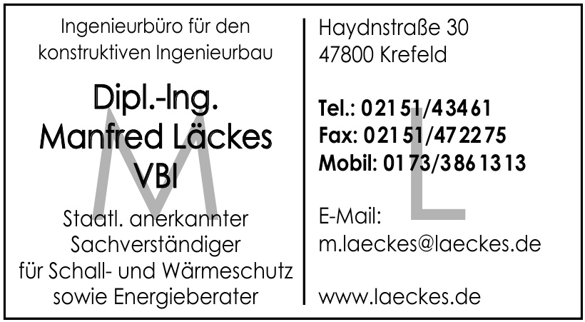 Ingenieurbüro Dipl.-Ing. Manfred Läckes Ingenieurbüro Dipl.-Ing. Manfred Läckes