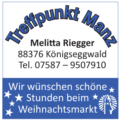 Ad №22 Treffpunkt Manz Melitta Riegger