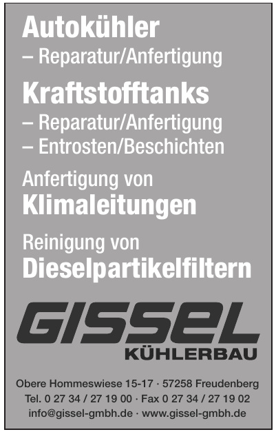 Gissel Kühlerbau Gissel Kühlerbau